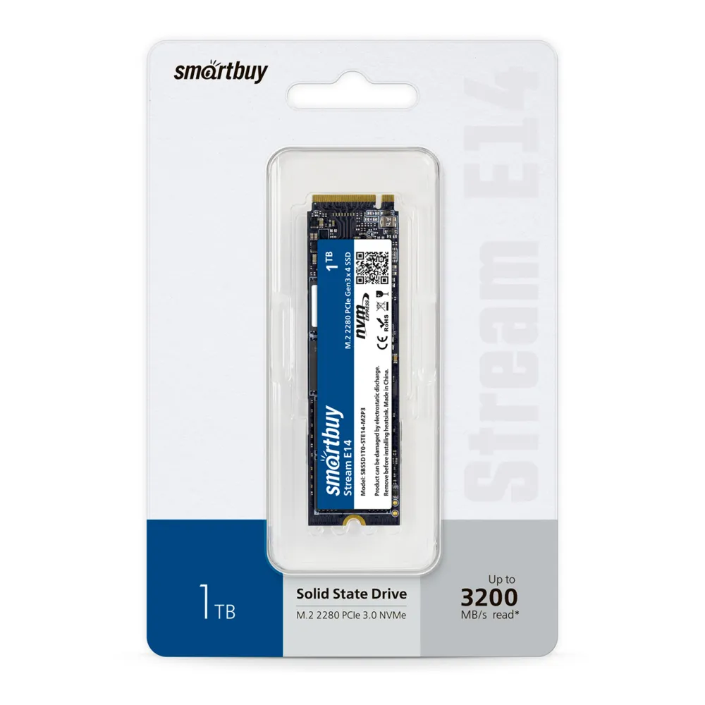 Купить Накопитель SSD SmartBuy Stream E14 1Tb SBSSD1T0-STE14-M2P3 по низкой  цене в Москве с доставкой. Характеристики, отзывы, гарантия |  интернет-магазин Alikson