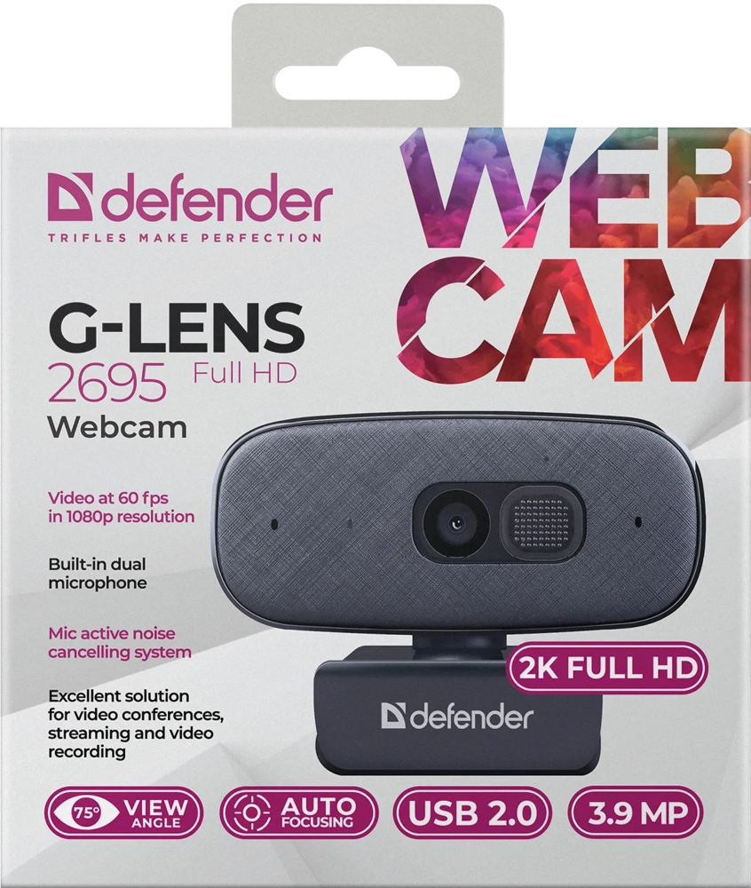 Купить Defender Веб-камера G-lens 2695 FullHD 2K 1520p, 3.9МП по низкой  цене в Москве с доставкой. Характеристики, отзывы, гарантия |  интернет-магазин Alikson